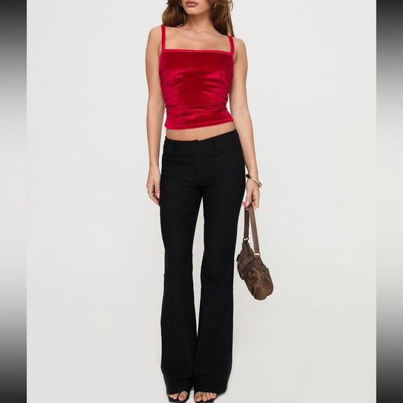 Princess Polly Red Velvet Tank Top - Picture 2 of 7